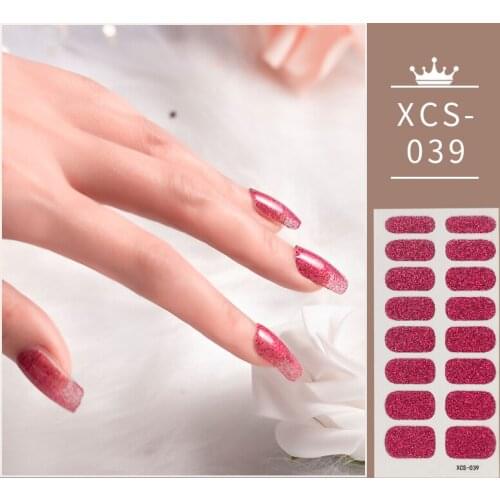 Rose Red Shiny Twinkle Full Cover Nail Stickers Sticker For Nails Self Adhesive Nail Sticker Fashion Nail Stickers Beauty