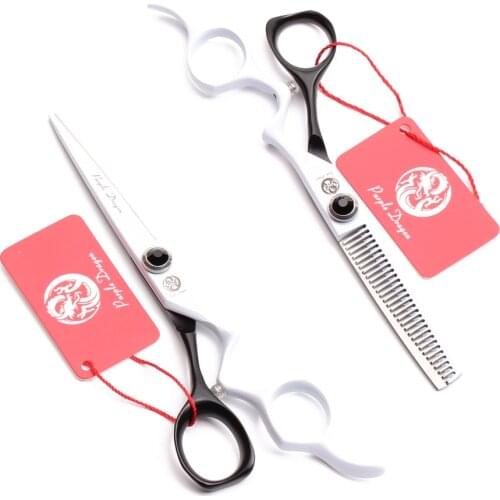 Z9016 5.5" 16cm 440C Purple Dragon White Barber Makas Cutting Shears Thinning Scissors Haircut Sshear Professional Hair Scissors