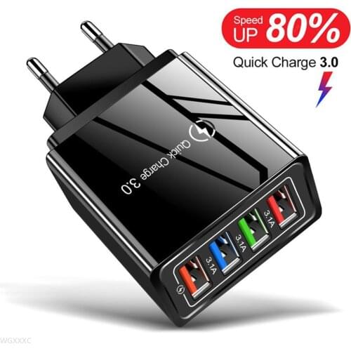 USB Charger Quick Charge 3.0 Phone Adapter for iPhone 11 X 7 for Xiaomi Tablet Portable Wall Mobile Fast Charger EU US Plug