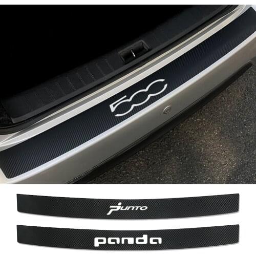 Auto Trunk Guard Plate Carbon Fiber Protector Stickers Car Rear Bumper Decals For Fiat Punto 500 Panda Abarth Tipo Accessories