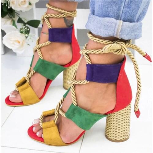 Women Sandals Wedge Espadrilles Summer Shoes Woman 5CM High Heels Sexy Gladiator Women Heels Sandals Lace Up Platform Sandals