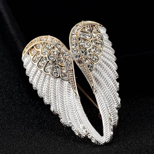 Zlxgirl Nice Angel wings Brooch For Women Men Jewelry Christmas Hijab Accessories Womens Enamel Pin Brooch Bags Bijuteriras