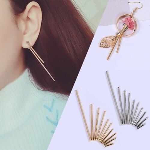 10pcs 15/18/22/24mm Tassels for Stud Earrings Making Accessories Gold Metal Charms Pendants Hair Jewelry Findings