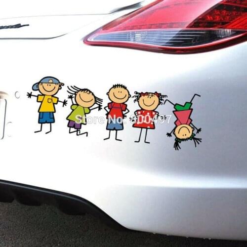 10 x Car Styling Cover Cartoon Childhood Happy Family Naughty Kids Car Sticker Decals for Toyota Ford Chevrolet Volkswagen Honda