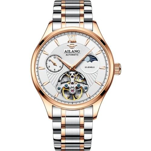 2021 Ailang new watch mens mechanical watch automatic black technology luminous new simple business trendy mens watch