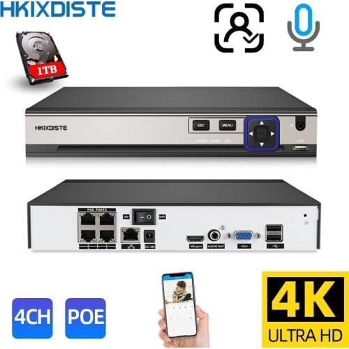 4CH 8MP Motion Detection Poe Nvr 4K Netwerk Video Recorder Nvr Voor Poe Ip Camera P2P Cloud Functie Plug En spelen Email/ Alert