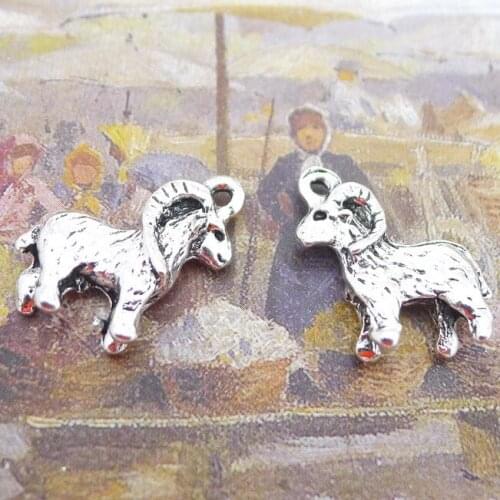 8PCS/Lot 14mm*23mm Antique Silver Color Goats Charms Pendants For Jewelry Making DIY Handmade Craft