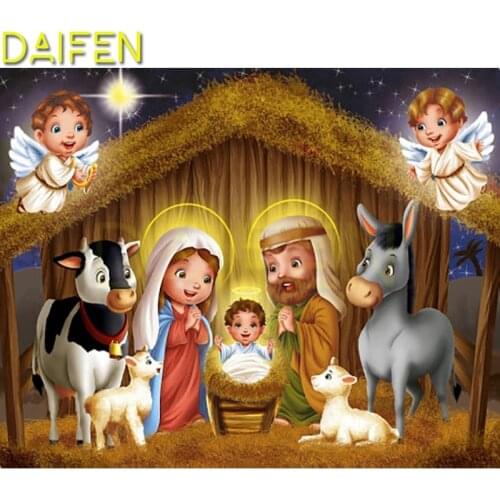 Full Round Diamond painting Sheep donkey cow Full Square Diamond mosaic Virgin angel 5DDIY Diamond embroidery Cross stitch Jesus