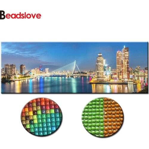 Diamond painting Rotterdam skyline Full Square Diamond embroidery Cross stitch Full Round full drill landscape Diamond mosaic