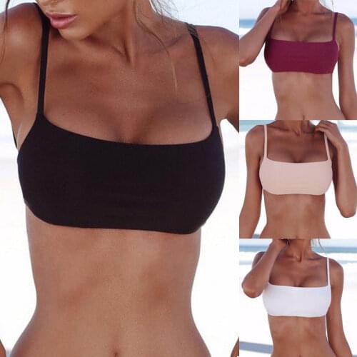 2018 New Unpadded Bikini Top Sexy Pure Color Swimwear Women Bathing Suit Women Swimming Top Monokini Crop Top New Only Top