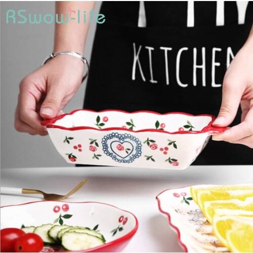 Household Ceramic Dish Creative Fruit Big Fish Dish Pasta Bowl Salad Bowl Soup Plate For Kitchen Dishes Dessert Tray