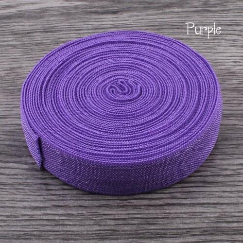 30yards/lot 5/8" (16mm) Purple Shiny Solid Fold Over Elastic Ribbon FOE for Elastic Headbands Hair Ties Hairbow