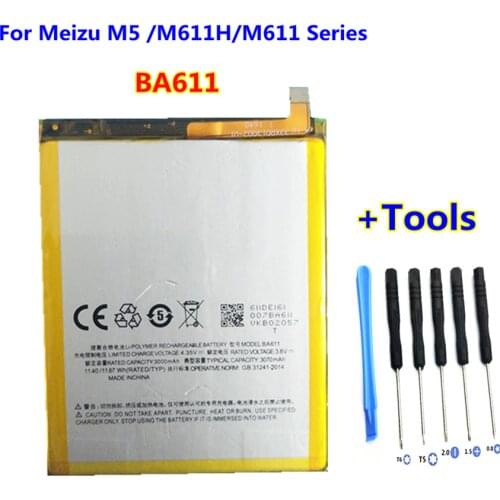 +Tools ! AZK BA611 Battery For Meizu M5 Battery 3070mAh mobile phone battery
