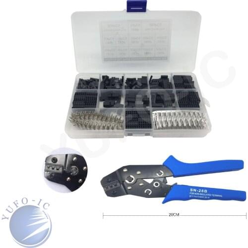 620PCS 2.54mm DuPont shell kit 1*1/2*2/3/4/5/6/Pin wire Jumper Connector cap Housing Connector crimp Terminal male&female pliers