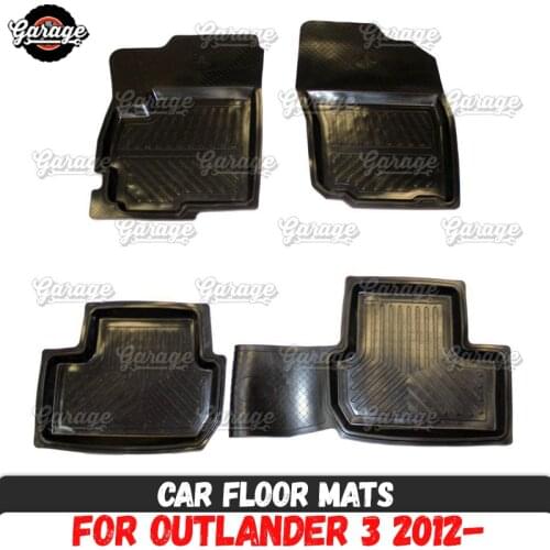 Car floor mats for Mitsubishi Outlander III 2012- rubber 1 set / 4 pcs or 2 pcs accessories protect of carpet car styling