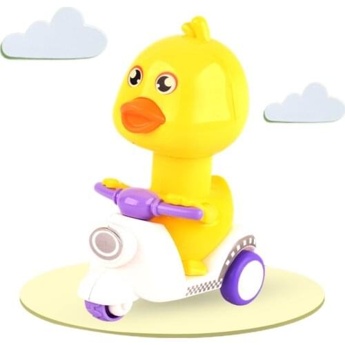 Press Back Force Net Red Duckling Toy Car Cartoon Inertia Budding Duck Motorcycle Childrens Toys Christmas Toys Funny Hot Toys