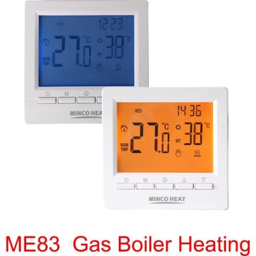 ME83 For Gas Boiler Heating Temperature Regulator Programmable floor heating thermostat LCD battery NO COM Boiler thermostat