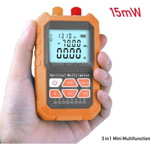 Mini 3 in 1 Optical Power Meter Visual Fault Locator Network Cable Test 15mW, Rechargeable lithium battery Optical Power Meter