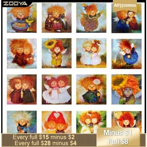 Zooya Diamond Mosaic 5D Diy Diamond Painting Flower Rhinestones Pictures Sale Diamond Embroidery Angels Cross Stitch Kit Rf1185