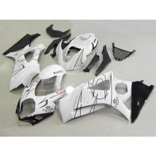 Newest Motorcycle Fairing kit for GSXR1000 07 08 GSX-R GSXR 1000 K7 2007 2008 Corona White black Fairings bodykit SK60