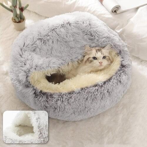 Upgraded Plush Nest, Plush Soft Semicircular Nest, Yurt, Warm Cats Nest Bed,Dogs Nest Is Soft, Comfortable and Warm
