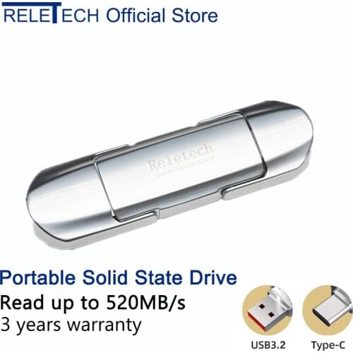 Reletech Portable Solid State Drives high read up to 520MB/s 250gb 500gb pssd external USB3.2 Type- C for Laptop Desktop