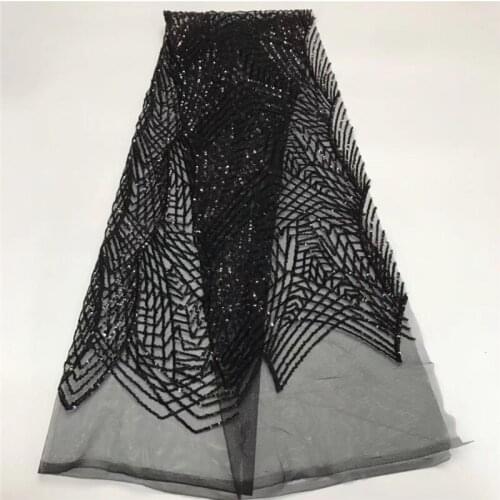 Latest Style JRB-7.2806 Nigerian Tulle Mesh Lace sequins flower embroidered Lace fabric