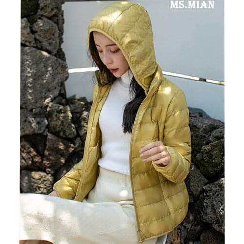 Plus Size 5XL Autumn Winter Women Ultra Light White Duck Down Jacket Lady Warm Hat Detachable Hooded Coat Short Parkas Tops 2083