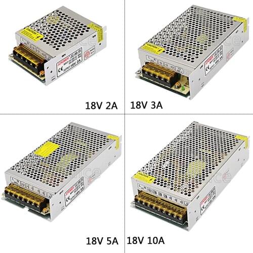 Regulated Switching Power Supply DC18V 2A/3A/5A/10A/20A Swich Driver Transformer AC110V 220V to DC 18v For LED Strip Light CNC