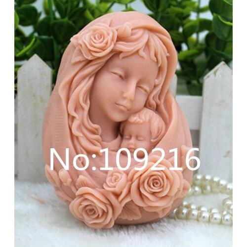 New Product!!!1pcs Mother Son love (ZX369) Handmade Soap Mold Crafts DIY Silicone Mould