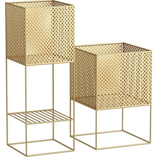 Nordic wrought iron flower stand indoor green plant pot rack living room balcony green rose stand floor planting flower stand