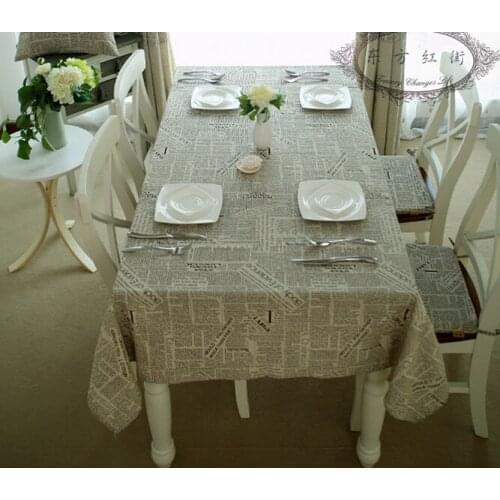Retro English Words tablecloth toalha de mesa home decor table chair cover set toalhas de mesa bordada square tablecloths