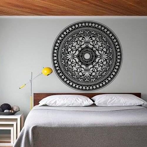 Modern Bedroom Headboard Wall Sticker Mandala Pattern Yoga Decals Vinyl Art Home Decor