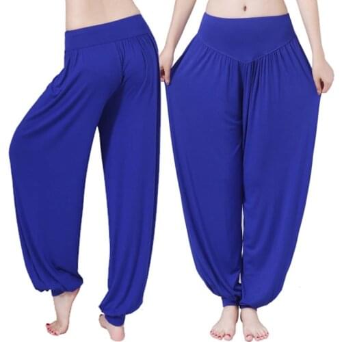 Loose Women Long Pants Harem Yuga Modal Dancing Trouses Casual Hippy Baggy Wide Belly Dance Comfy Boho Pants 15 colors
