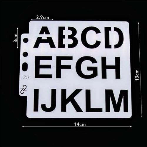 14*13CM English Alphabet Shield DIY Cake Scrapbook Stencils Hollow Embellishments Printing Lace Ruler Valentines Day