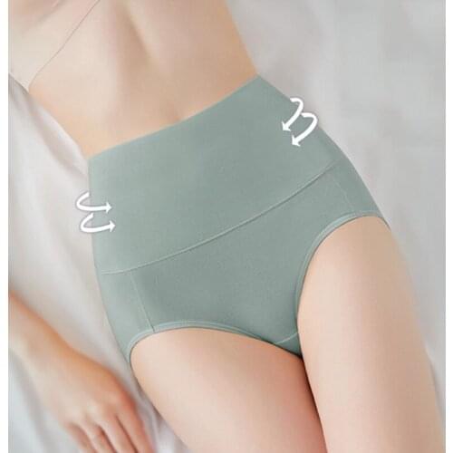 Plus Size 4XL Women Cotton Underwear High Waist Panties Body Shaper Lingerie Breathable Female Slimming Tummy Control Panties