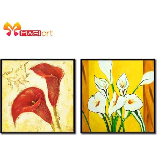 Cross stitch kits Embroidery needlework sets 11CT water soluble canvas patterns 14CT Flowers painting Calla Lily-NCMF008