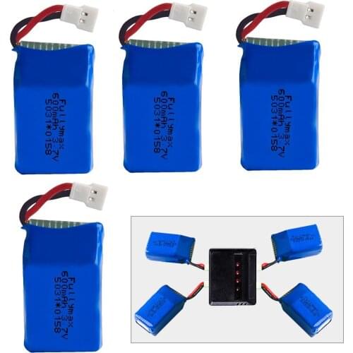 4 in 1 Lipo Battery Charger + 4Pcs 3.7V 600mah 25C Lipo Battery For Syma X9 Rc Quadcopter