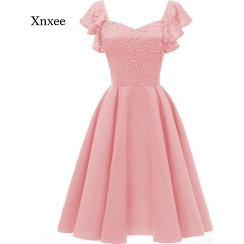 A-Line Beach Wedding Dress Vintage Vestidos Lace Elegant Women Short Prom Office Slim Party Dresses Summer Casual Dresses