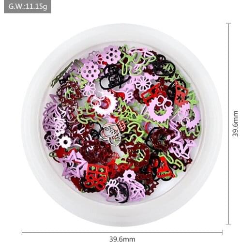 1pc/set New Arrivals Fingernail Ornament 3D Nail Decal and Sticker Christmas Colorful Snow Pattern Ultra-thin Sequins T1724