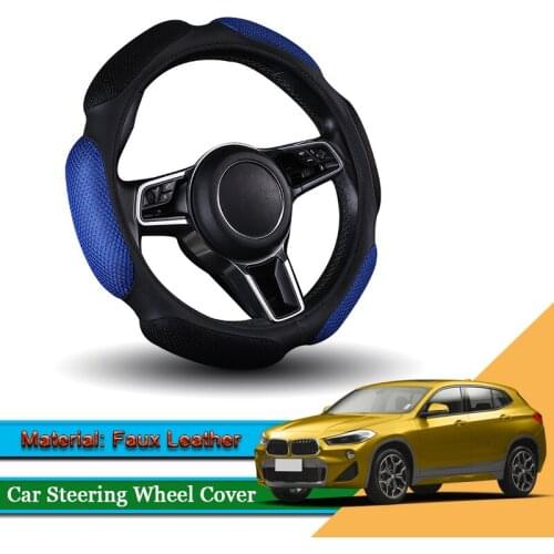 1pcs Car Styling Leather Car Steering Wheel Cover Car Steering-wheel Hubs Internal Automobiles Accessories For BMW X2 2017-2020