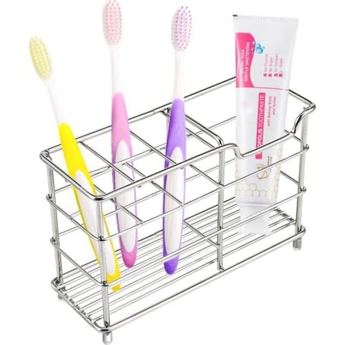 2018 Newest Hot Useful Stainless Steel Toothbrush Holder Toothpaste Razor Stand Rack Bathroom Organizer