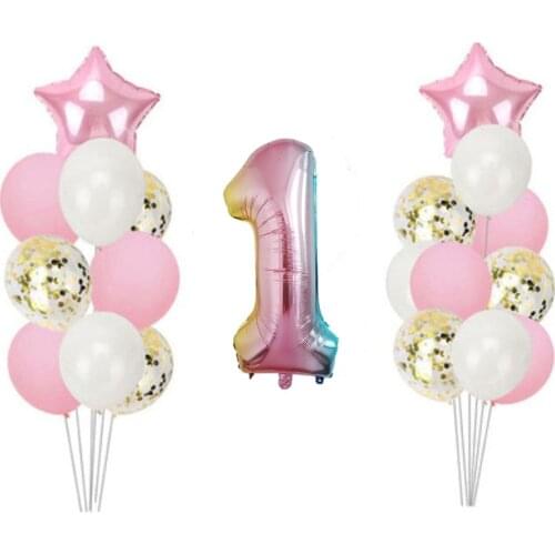 21pcs/Lots Gold Confetti Latex Balloons 32inch Number Foil Balloon 1st Birthday Party Wedding Decorations Globos Happy New Year