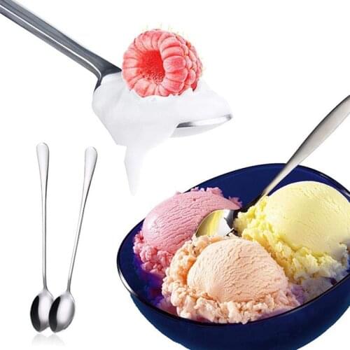 6PCS Soup Spoon Multipurpose Stainless Steel Dinner Spoon Kitchen Mixing Spoon Long Handle Spoon Dinner Tableware