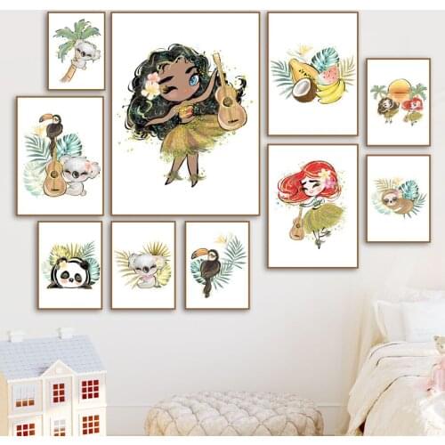5d Diy Diamond Embroidery Cartoon Cute Samba Girl Tropical Fruit Sloth Pattern Full Square Diamond Painting Home Decoration