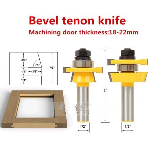 Freeshipping 3Pcs/lot Panel Raiser Router Bit Set Cove 1/2'' Shank for Woodworking cutter router Bit Bevel tenon knife