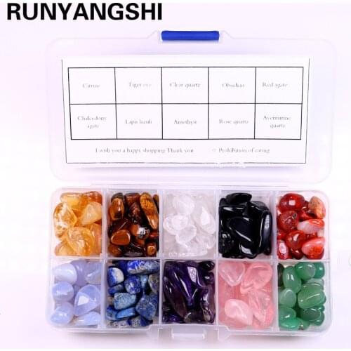 Ten kinds of natural crystal energy gems Crystal energy stone collection for collecting teaching specimens gifts box