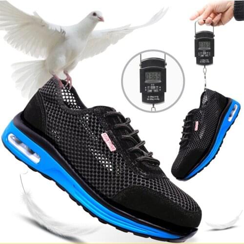 Breathable wrok shoes Men Safety Shoes lightweight Boots Steel Toe Cap Men Boots Indestructible Shoes Puncture-Proof Work Sneake