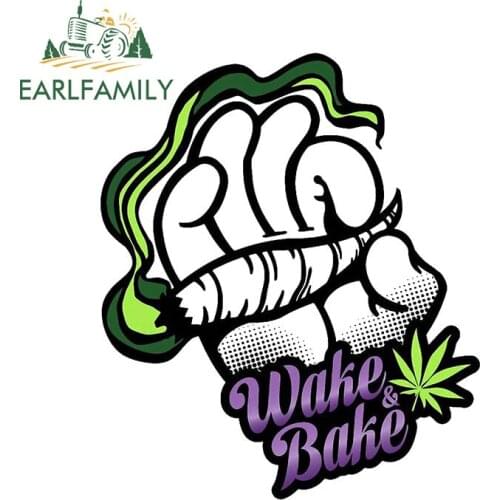 EARLFAMILY 13cm x 11.1cm for Weed Logo Vinyl Car Stickers Windows Laptop Decals Waterproof Occlusion Scratch Car Door Protector