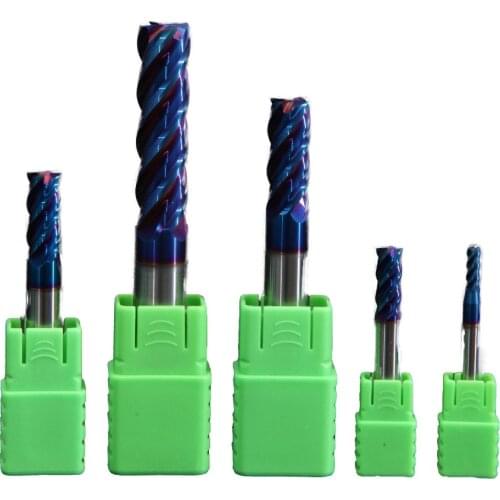 Milling Cutter Nano-blue Alloy Coating Tungsten Steel Tool Cnc Maching Hrc65 Endmill Milling Cutter Kit Milling Machine Tools